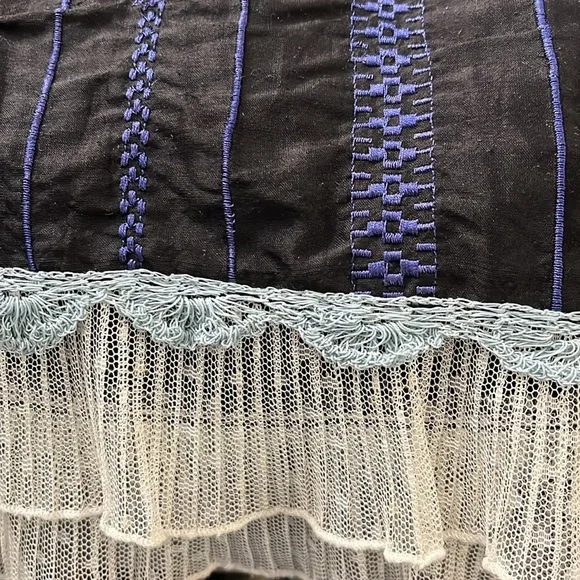 Anthropologie Snak silk embroidered midi skirt size 4 - Picture 6 of 6